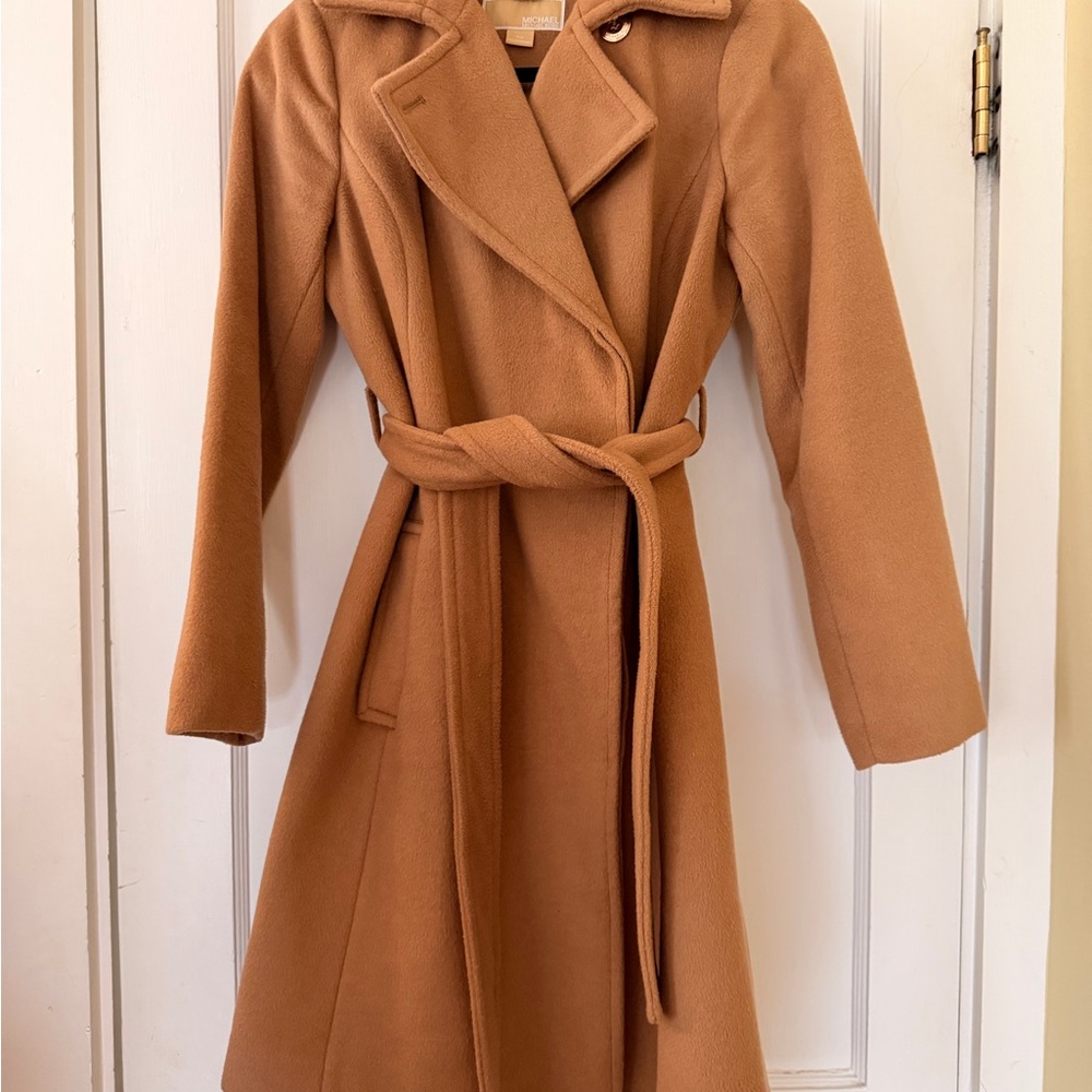 Michael Kors Camel Wool Blend Coat